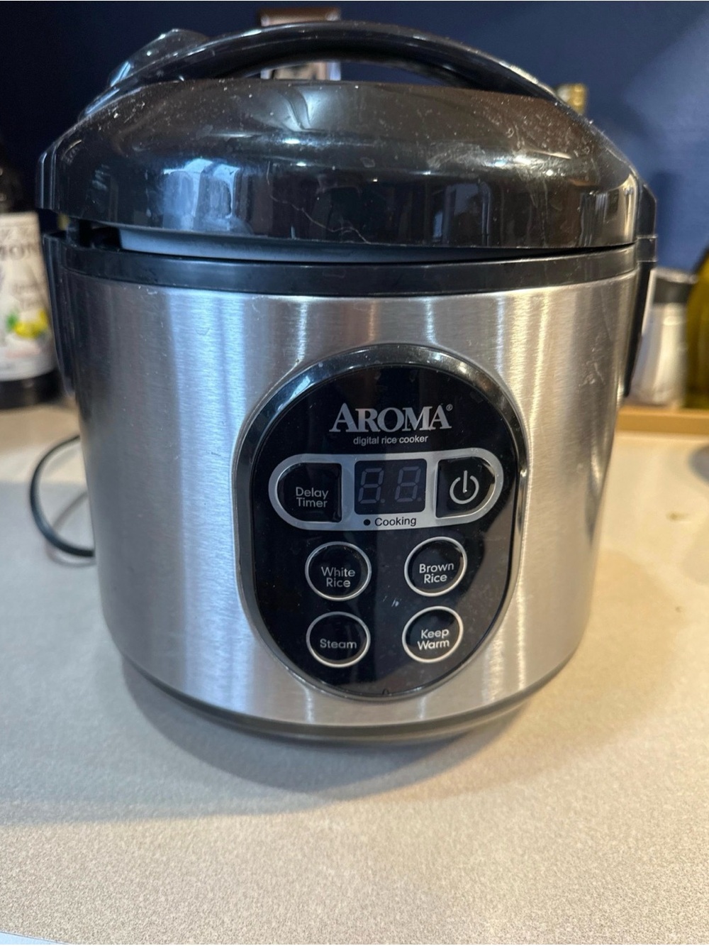 Roma Aroma Digital Rice Cooker - Black and Silver